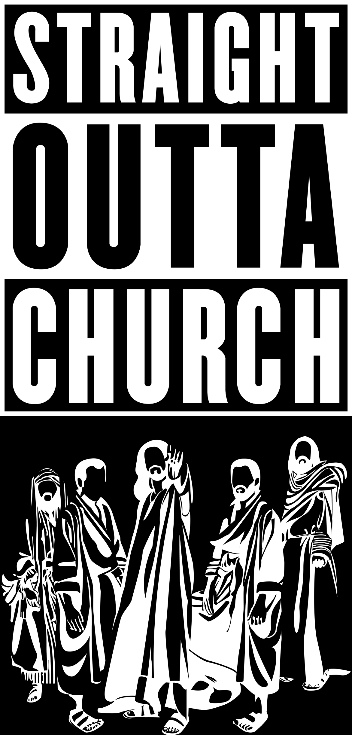 Straight Outta Church graphic illustration