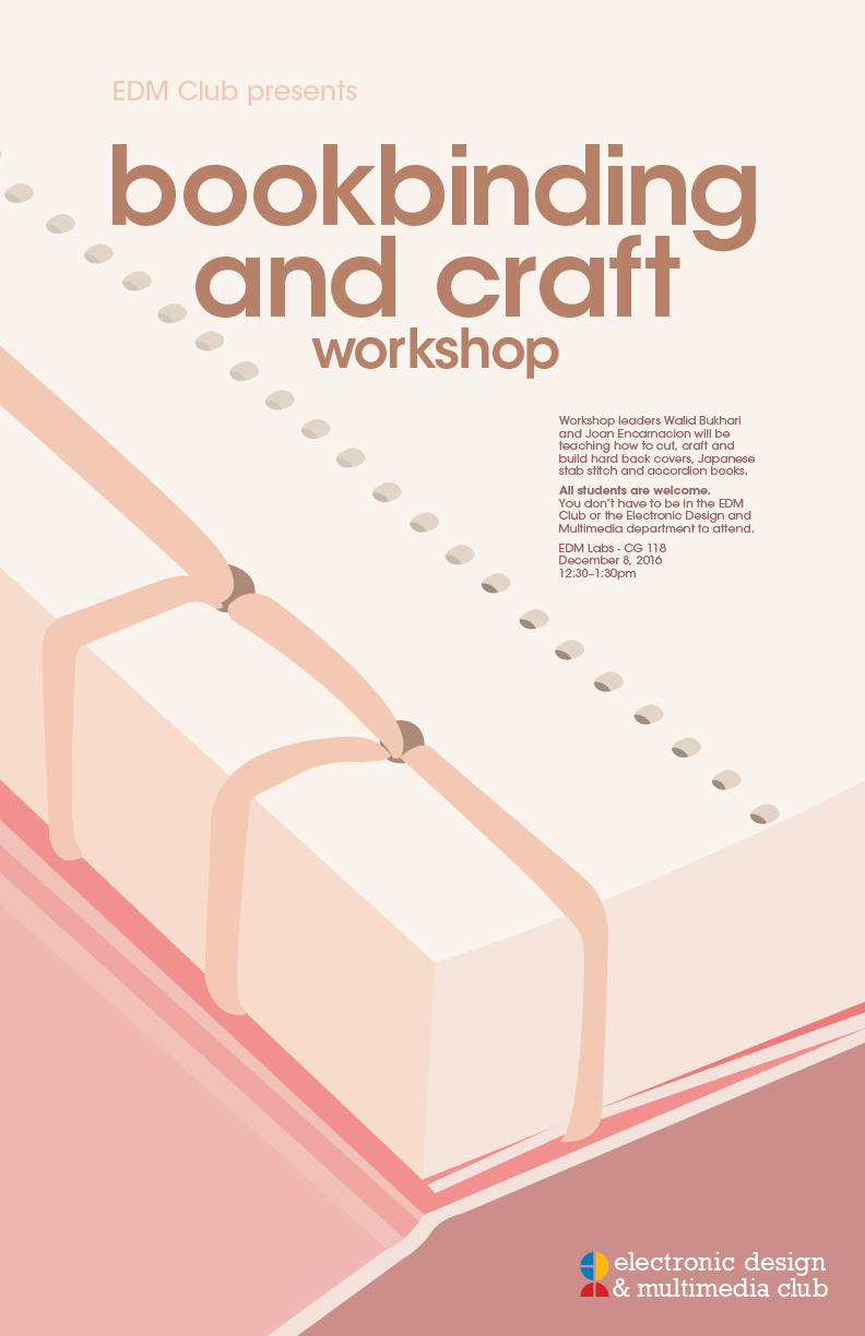 Book Binding Illustrated Event Poster