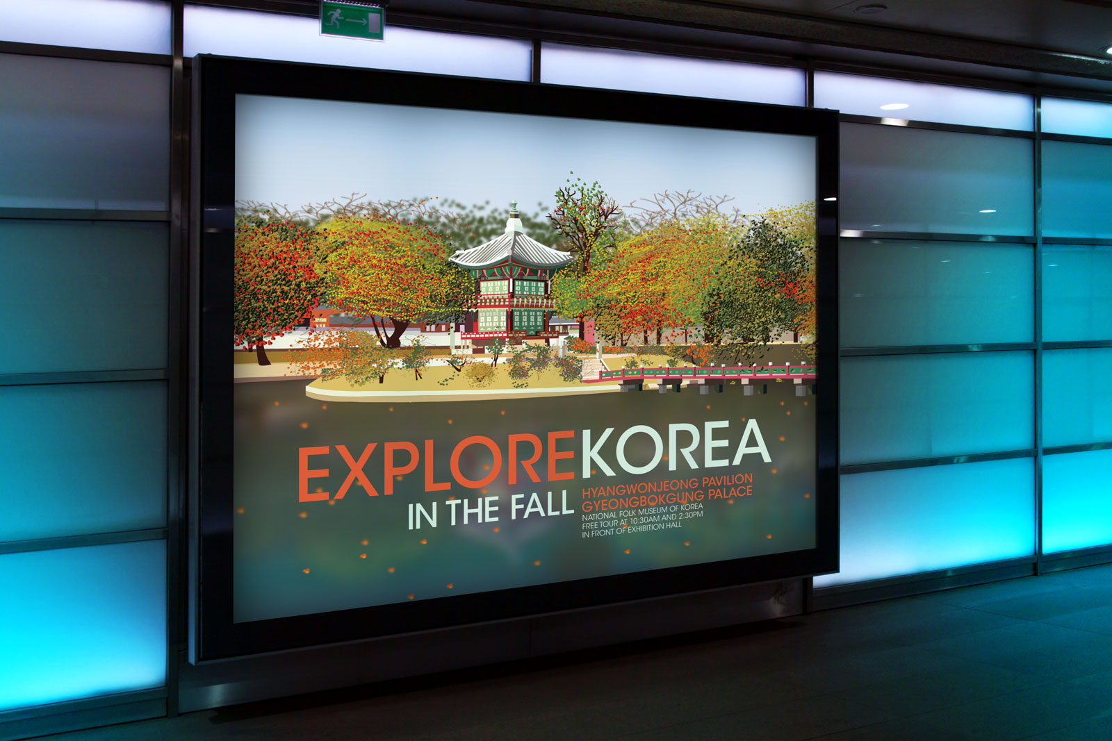 Fall Korea Travel Poster