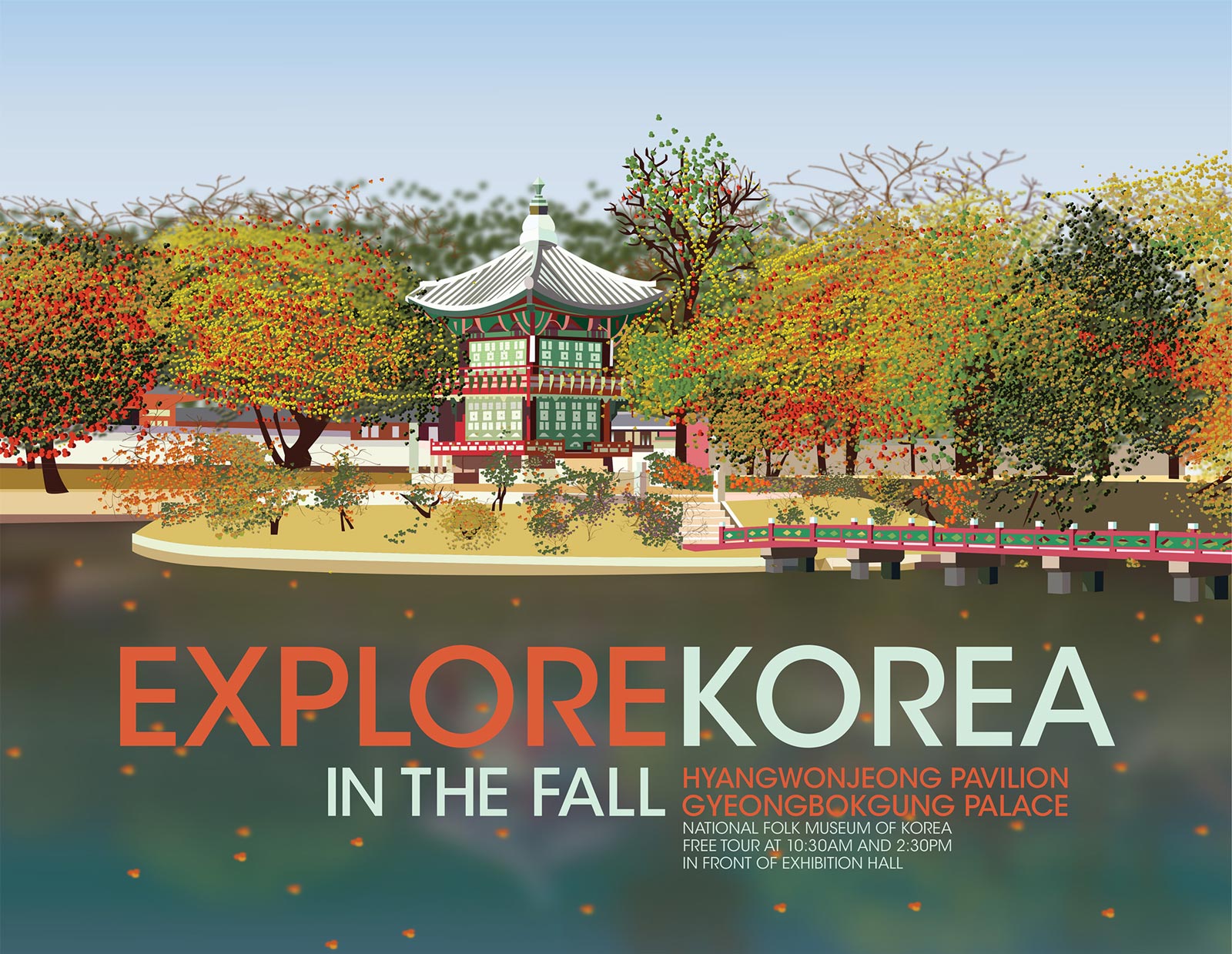 Fall Korea Travel Poster