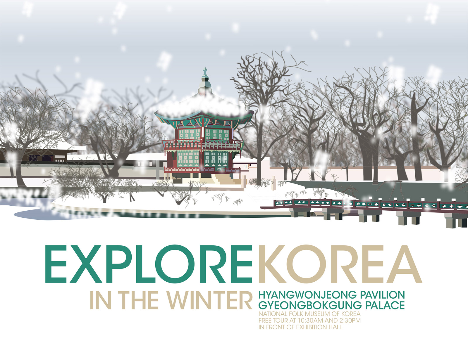 Winter Korea Travel Poster